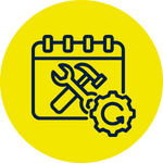 Predictable maintenance schedule—calendar with tools for planned servicing of modular power systems.