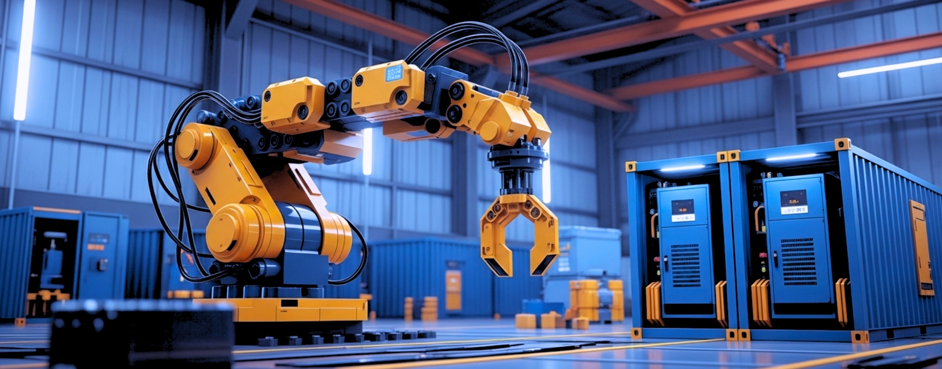 Factory-built modular power—robotic assembly line producing containerised power rooms for SEA.