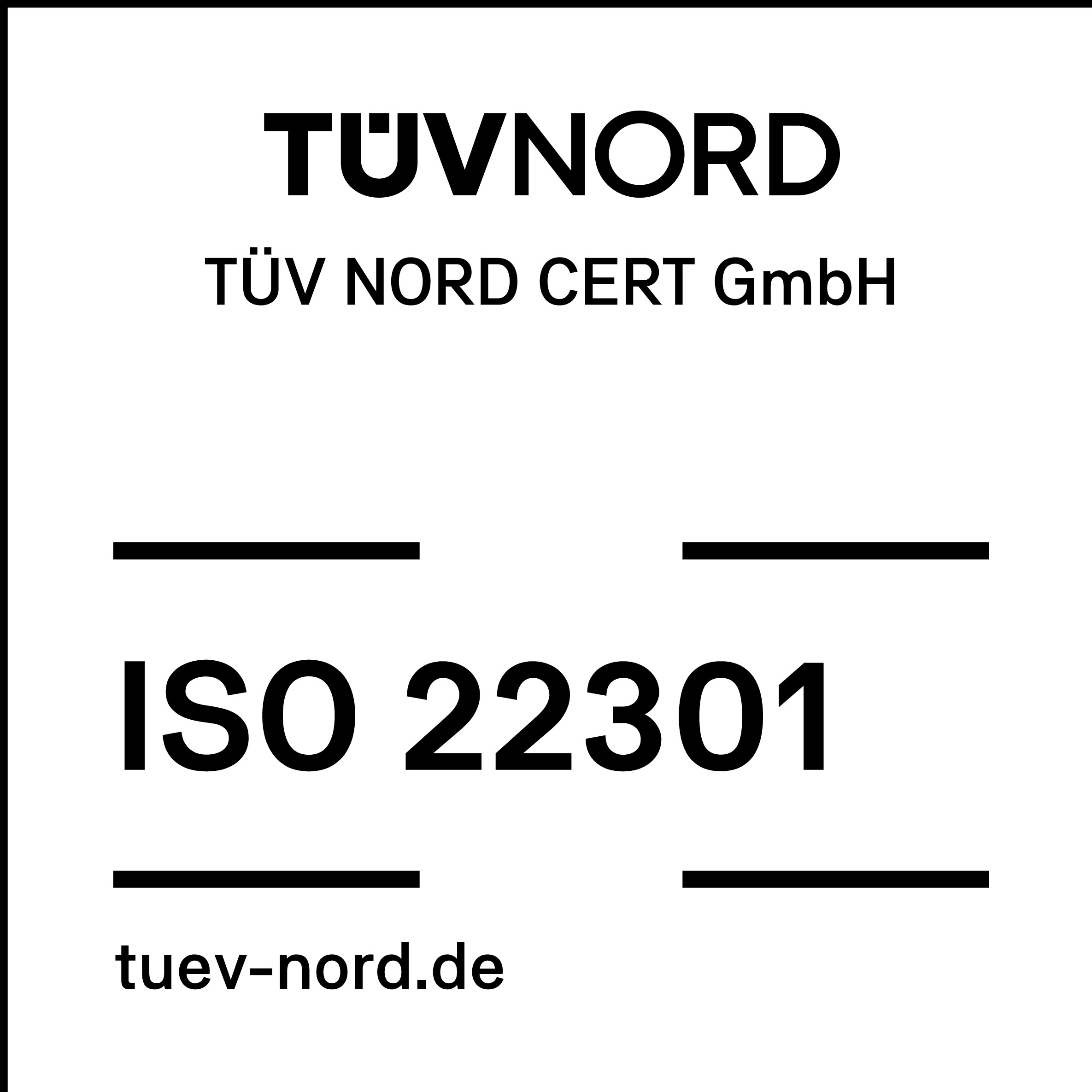 TÜV NORD ISO 22301 BCM certification